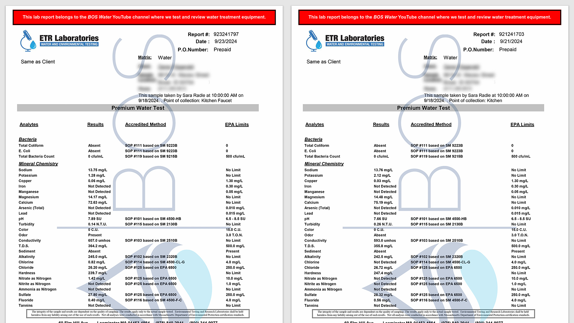 iSpring CKC1C Before vs After Lab Report (Page 1)