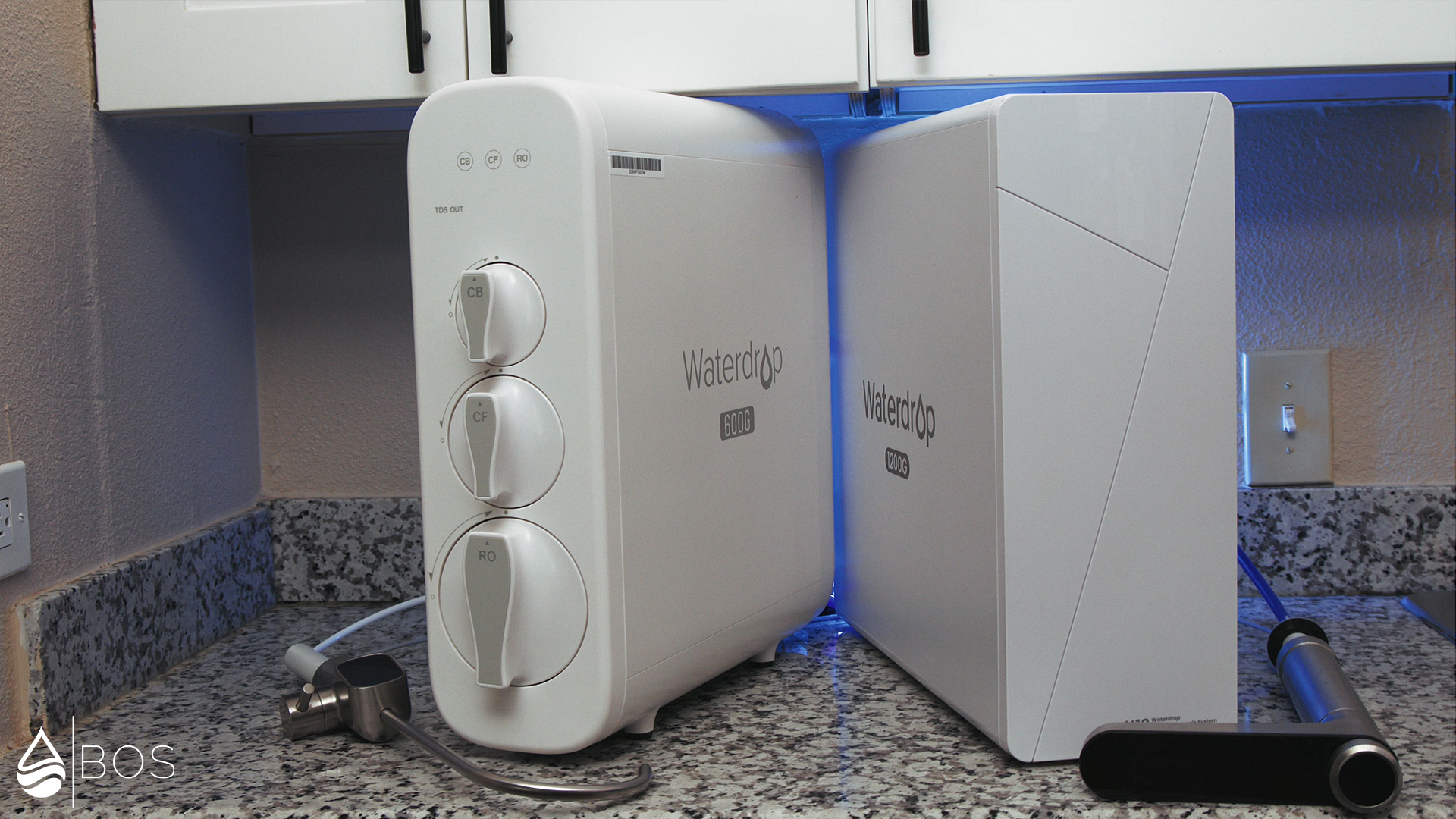 Waterdrop G3P600 and Waterdrop X12 on Sara's Countertop