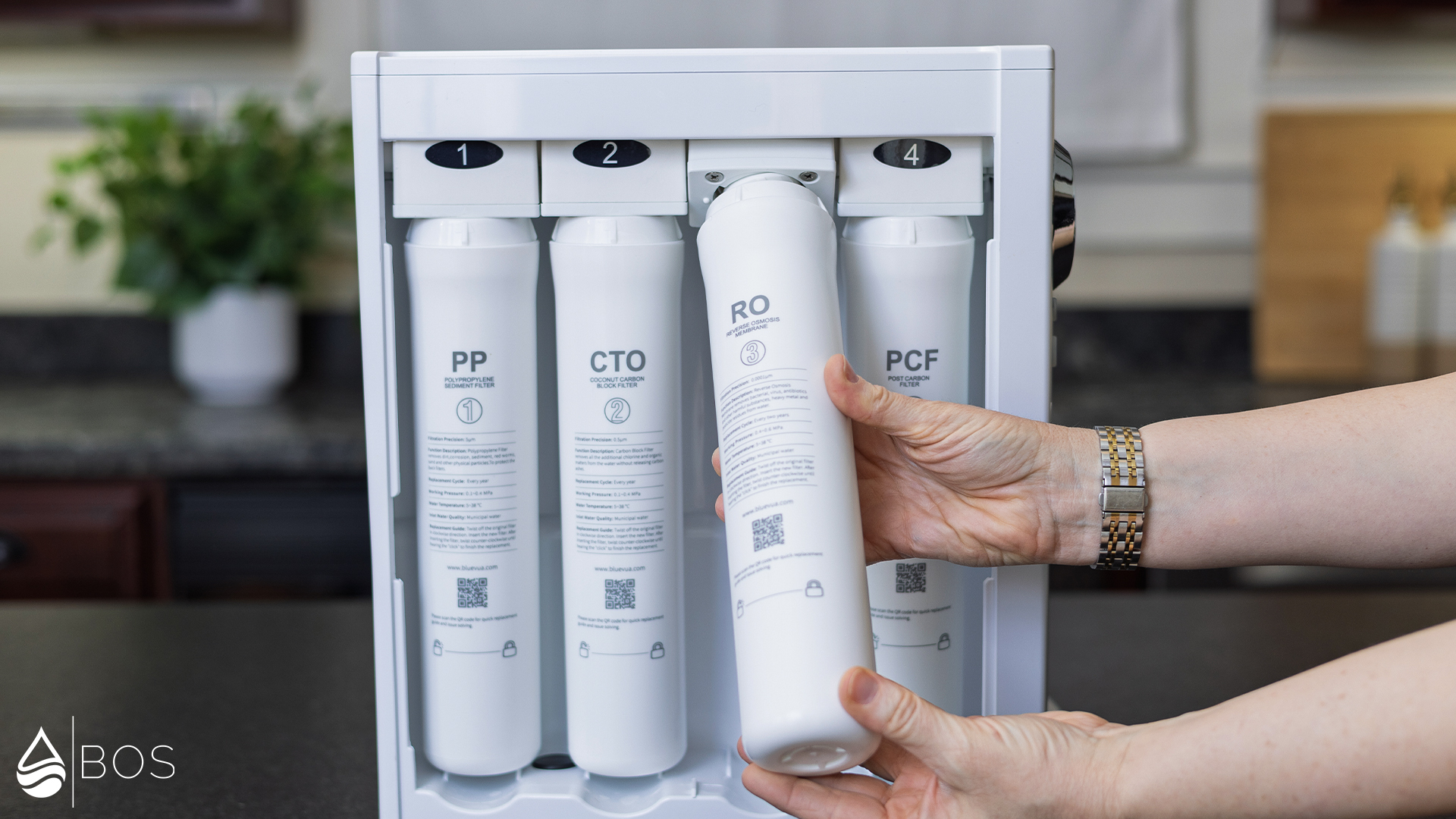 Bluevua RO100ROPOT Installing Filter Cartridges