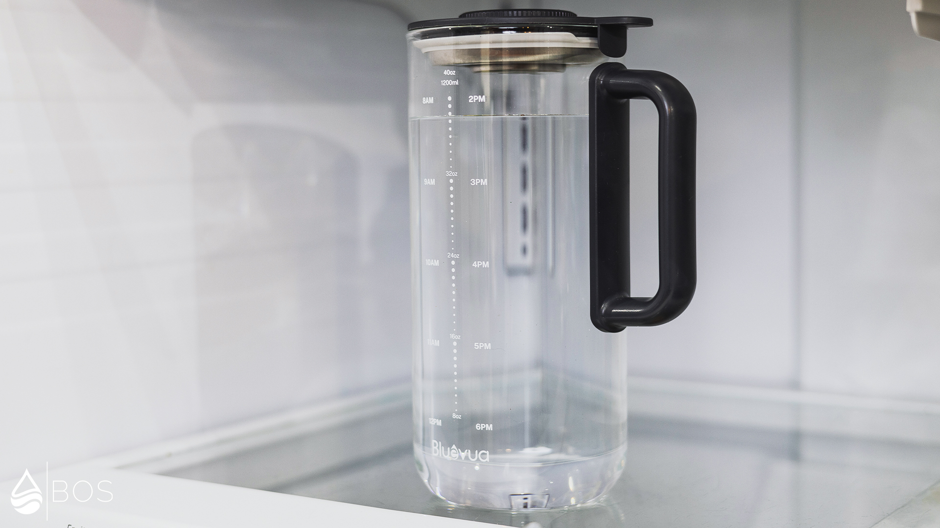 Bluevua RO100ROPOT-Lite Glass Carafe on Fridge Shelf