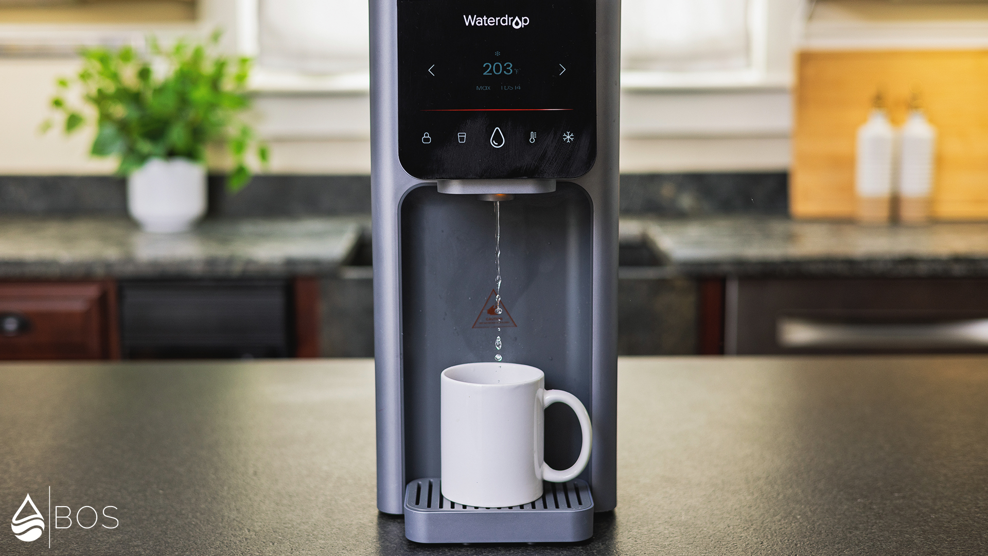 Waterdrop A1 Dispensing Hot Water into Mug