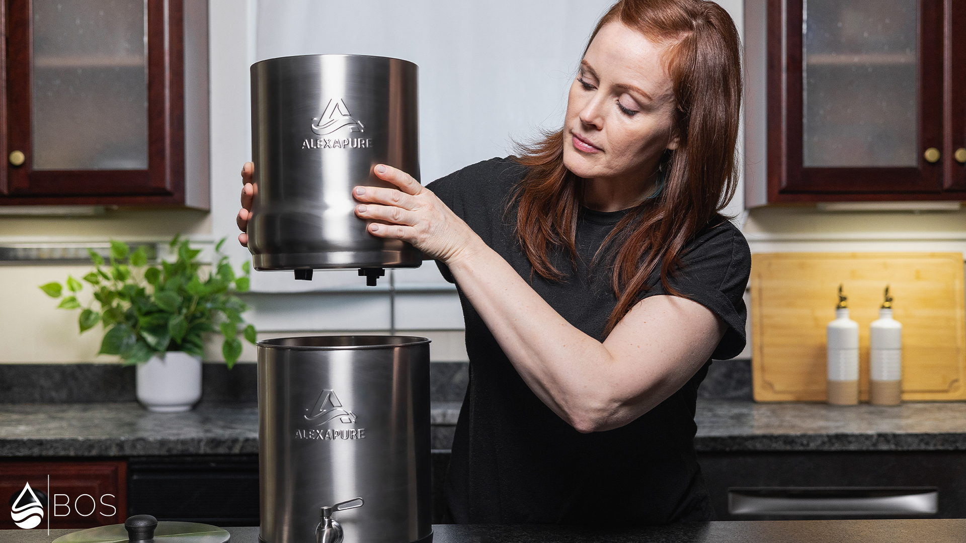 Alexapure Pro Placing Upper Tank on Lower Tank