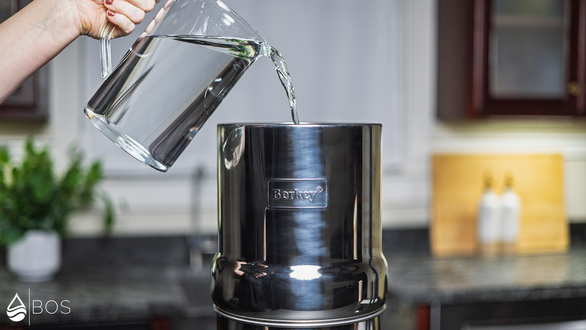 Big Berkey Filling Upper Tank Using Pitcher
