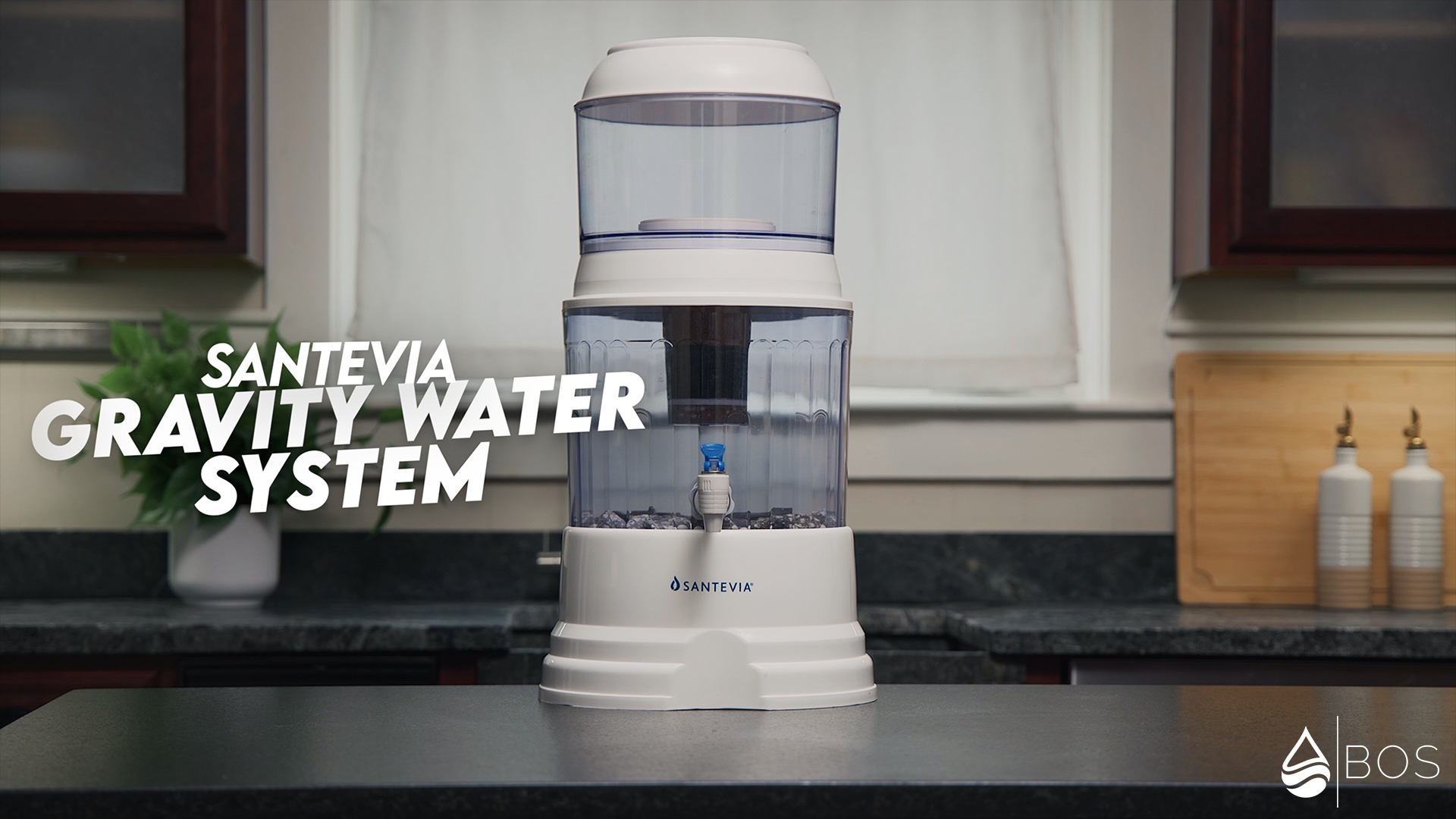 Santevia Gravity Water System on Sara's Countertop