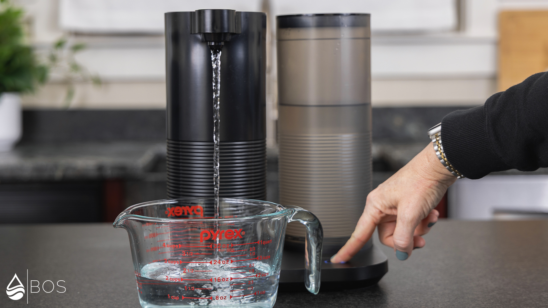 Aquasana Clean Water Machine Dispensing into Measuring Cup