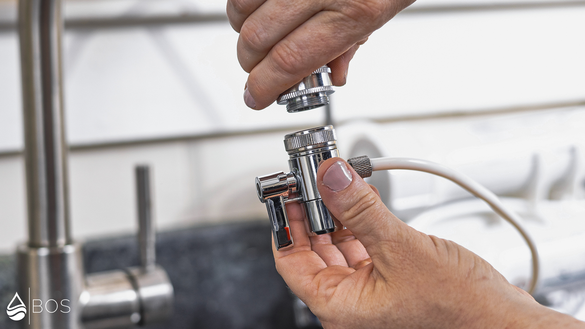 Crystal Quest Countertop Thunder Connecting Adapter to Faucet