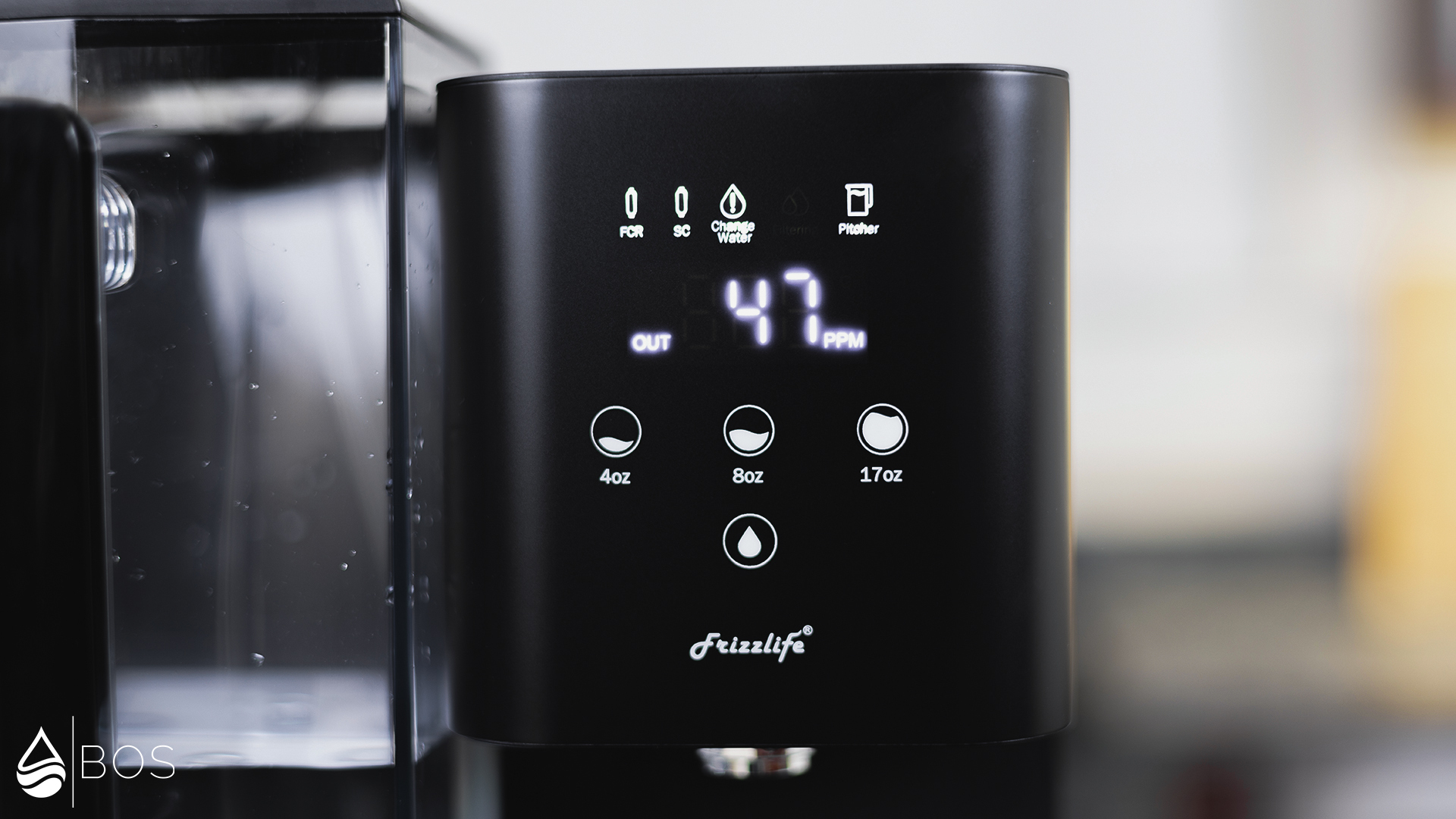 Frizzlife WB99-C Display Showing Filtered Water TDS Reading