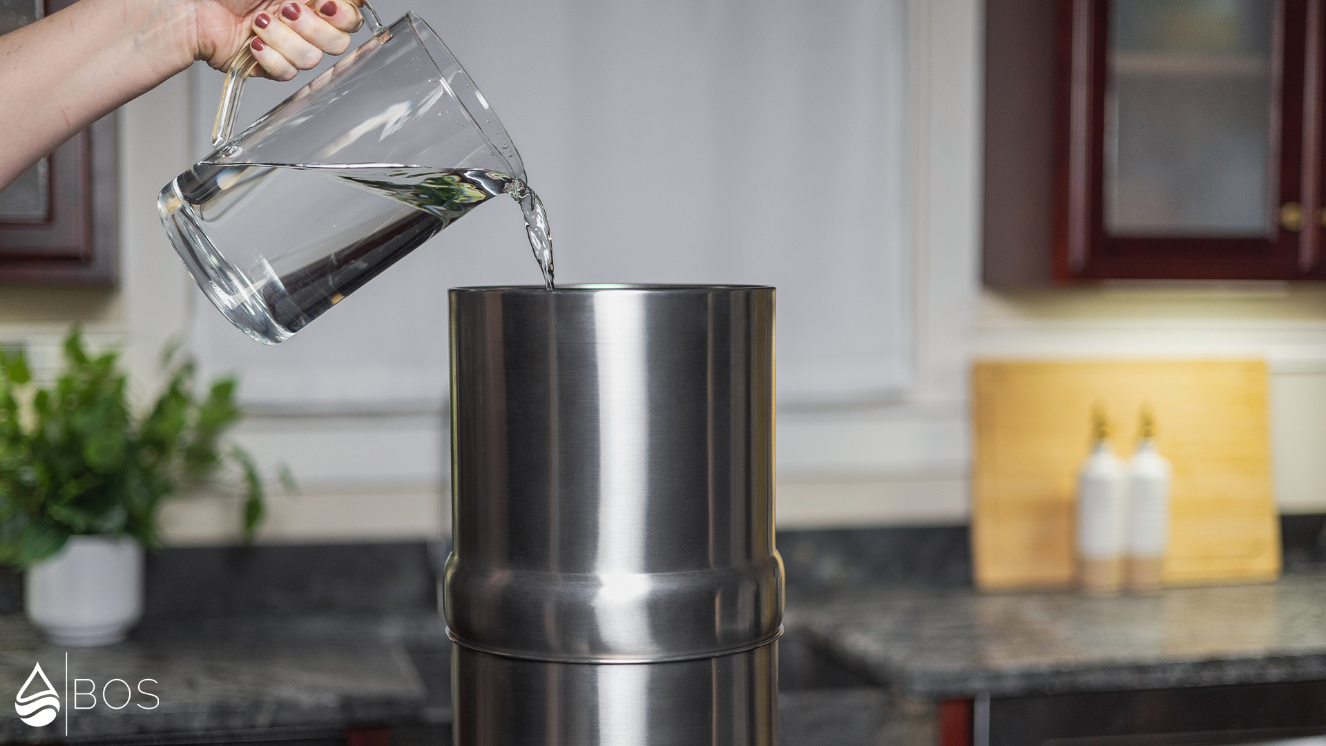 Patriot Pure Ultimate Water Filtration System Filling Upper Tank Using Pitcher