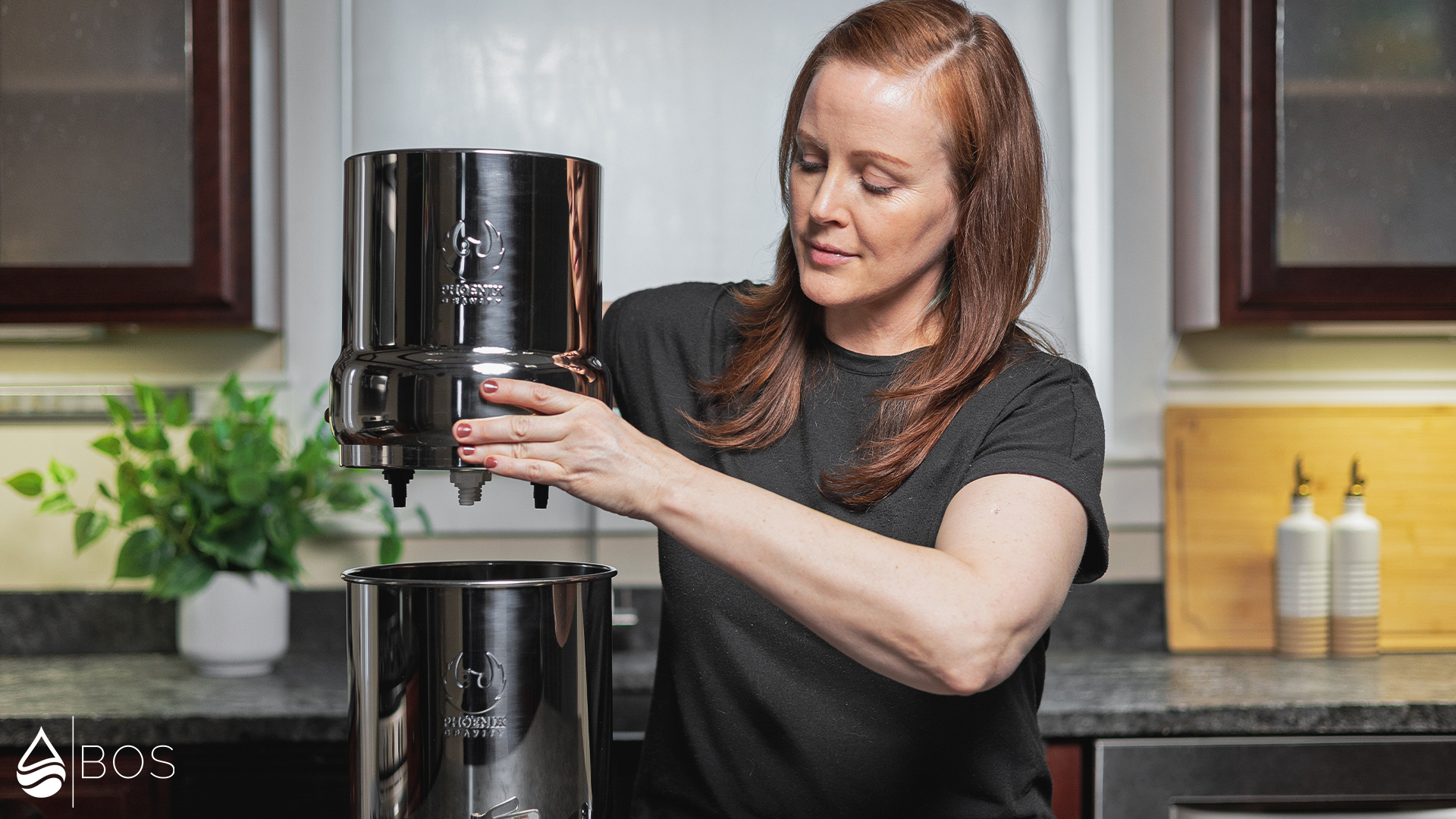 Phoenix 2.25-gal Gravity Water Filter Placing Upper Tank on Lower Tank