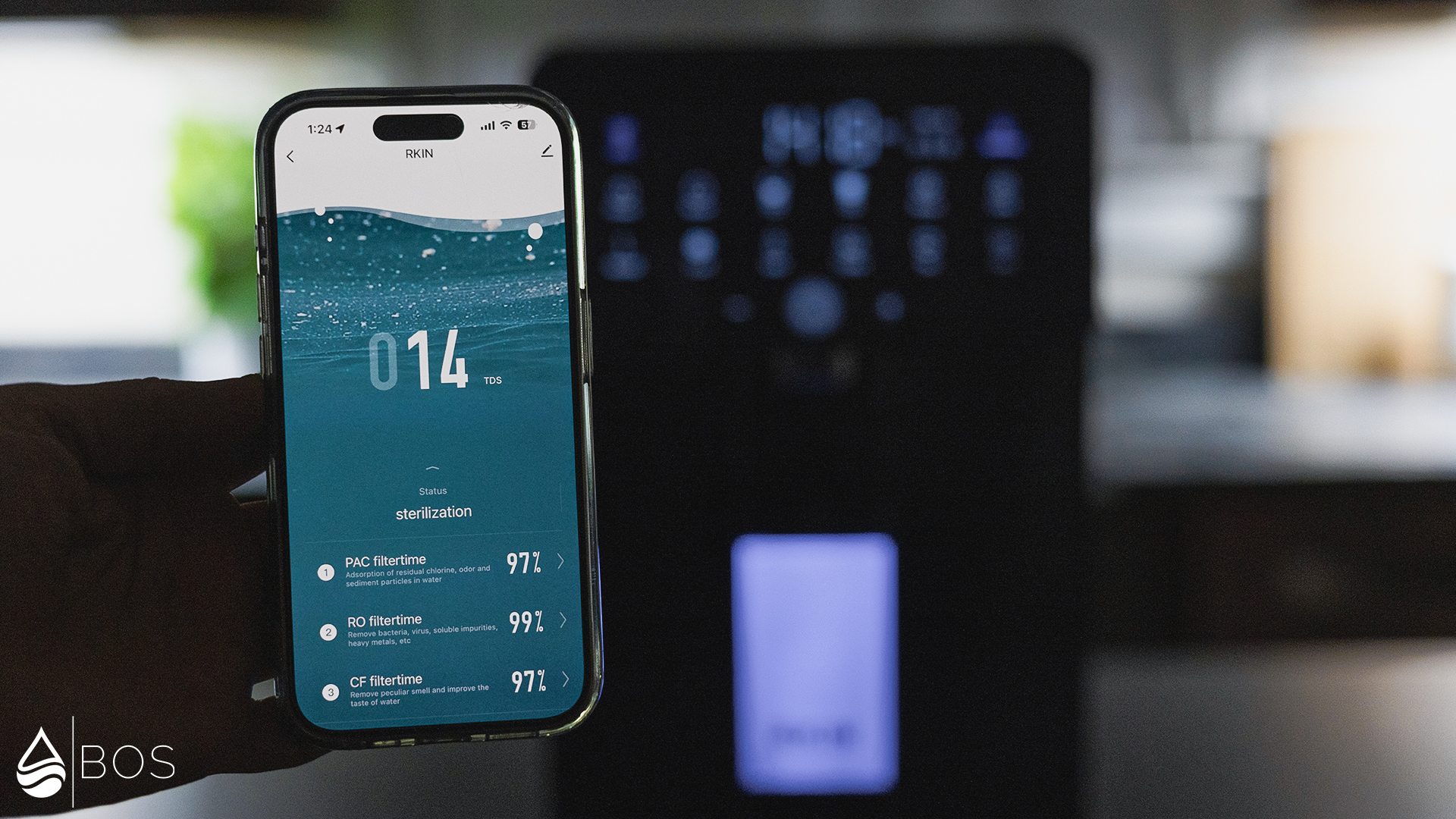 RKIN U1-W App Showing TDS and Filter Life