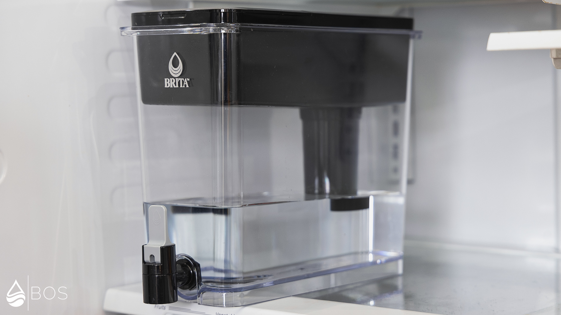 Brita Ultramax Elite at Fridge Shelf Edge for Dispensing